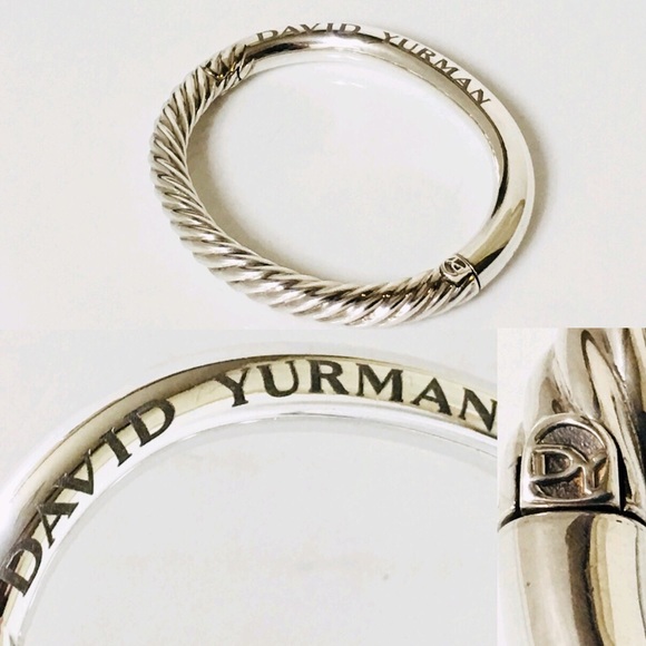 David Yurman Smooth & Classic Cable Hinged Bangle - Picture 4 of 6
